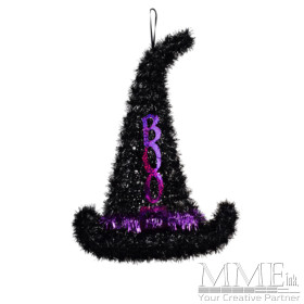 Tinsel Hat with Purple "BOO"